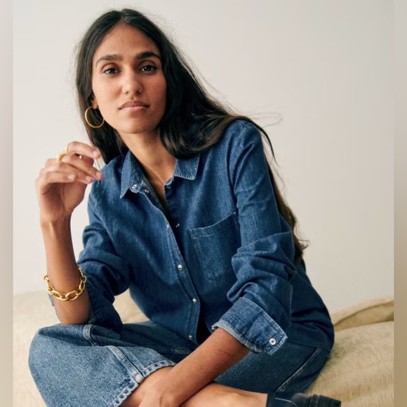 Sezane Tomboy Denim Shirt - Picture 2 of 9